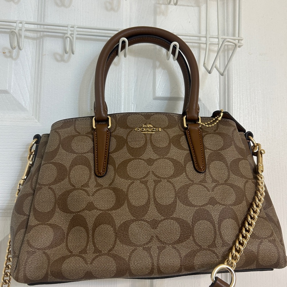 Coach Tan and Brown Signature Satchel